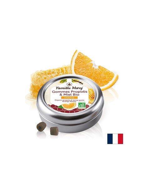 Бонбони за смучене с био мед, прополис и портокал, 45 g - Feel You