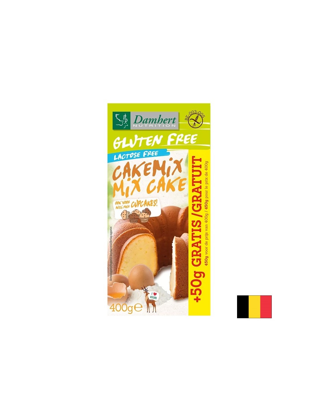 Суха смес за кекс и мъфини – Без глутен и лактоза, 450 g - Feel You