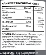 Куркума Комплекс 4542 mg – био формула с черен пипер и джинджифил, 270 капсули - Feel You