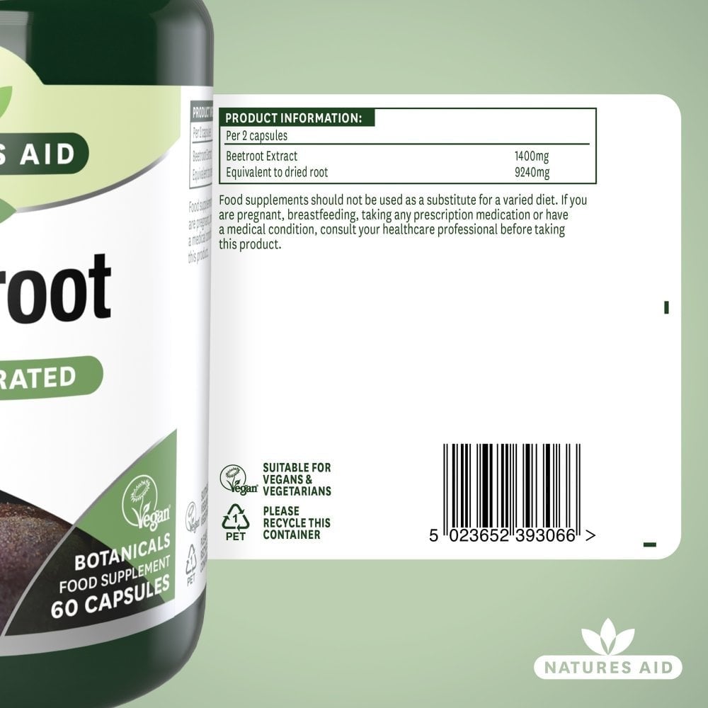 Цвекло Концентрат Капсули 4620мг Natures Aid 60 вегански капсули - Feel You