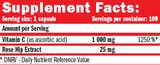 Vitamin C /with Rose Hips/ 1000mg. / 100 Caps.
