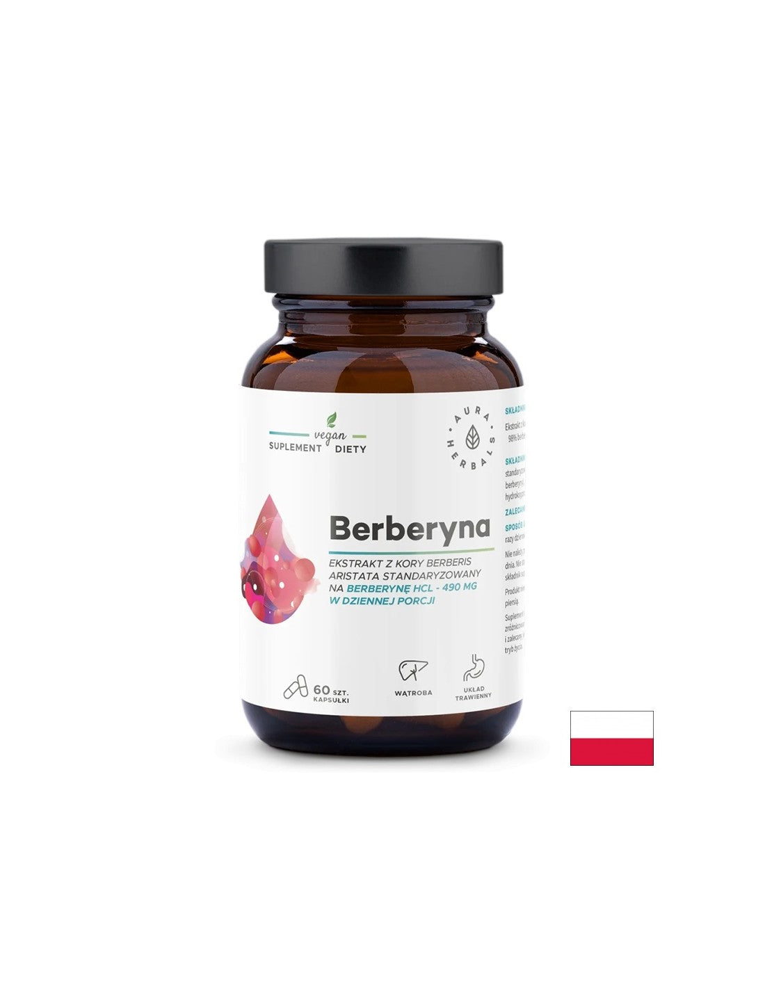 Контрол на кръвната захар и холестерола - Берберин, 490 mg х 60 капсули Aura Herbals - Feel You