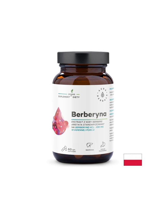 Контрол на кръвната захар и холестерола - Берберин, 490 mg х 60 капсули Aura Herbals - Feel You