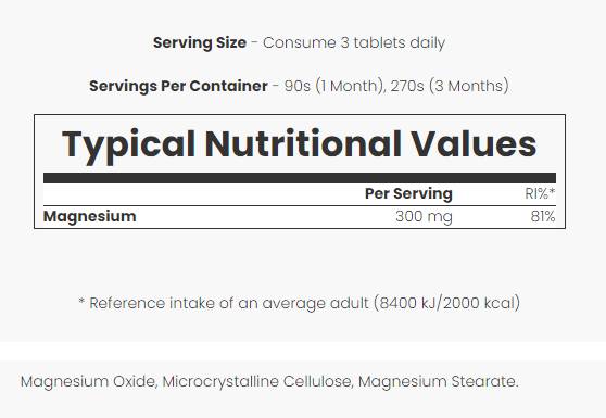 Magnesium - 90 Tablets