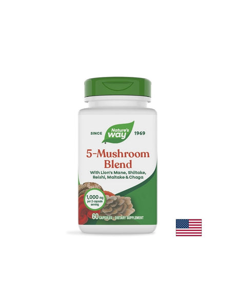 Медицински гъби 5 в 1 – Силен имунитет и повече енергия, 5-Mushroom Blend, 60 капсули - Feel You