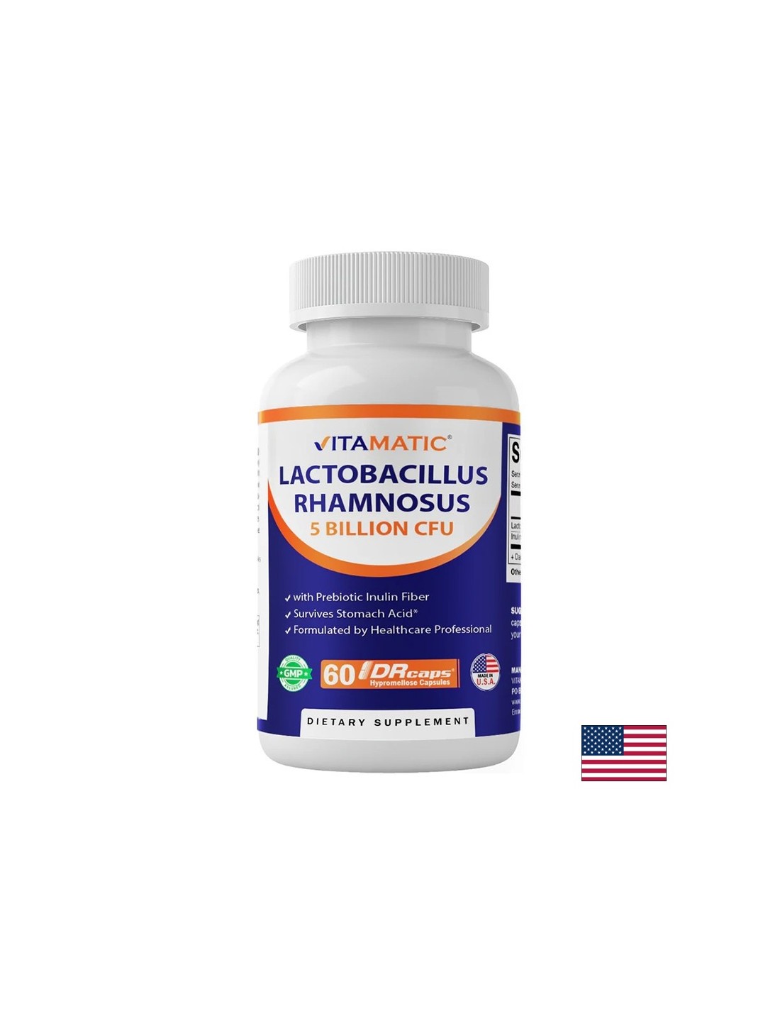 Лактобацилус рамнозус 5 млрд. + инулин – Имунна защита и храносмилателен баланс, 60 капсули със забавено освобождаване - Feel You