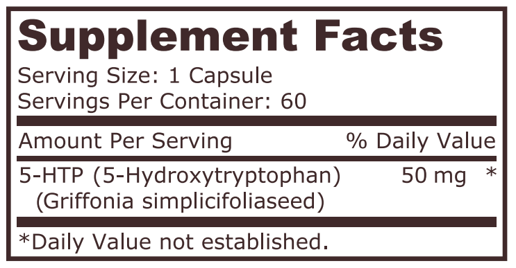 5-HTP 50 mg - 60 Capsules - Feel You