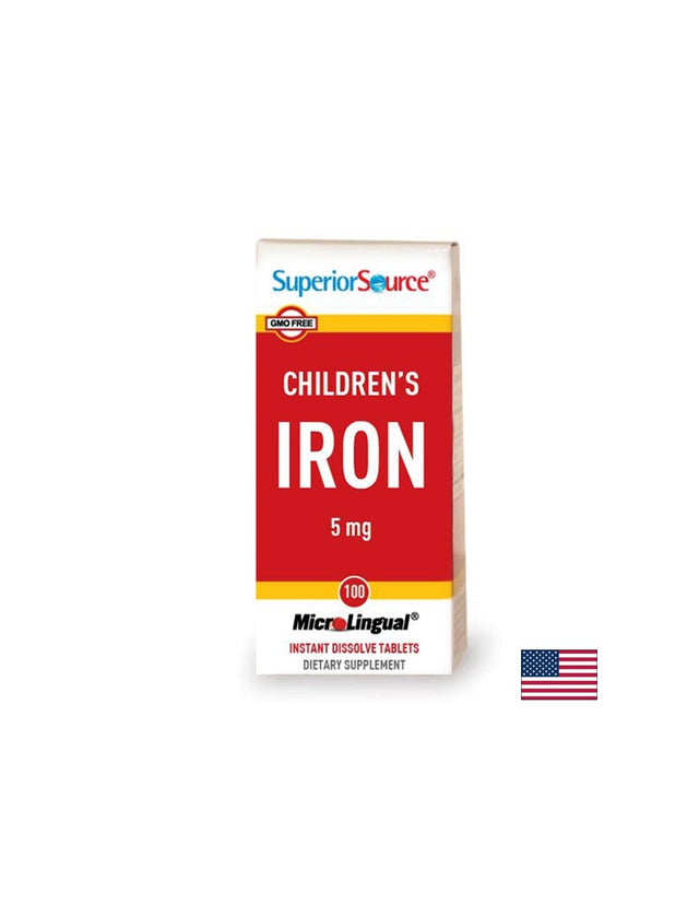 Желязо за Деца, 5 mg x 100 сублингвални таблетки Superior Source - Feel You