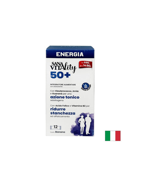 Жизненост и енергия 50+ SanaVitality, 12 сашета с течност х 10 ml - Feel You