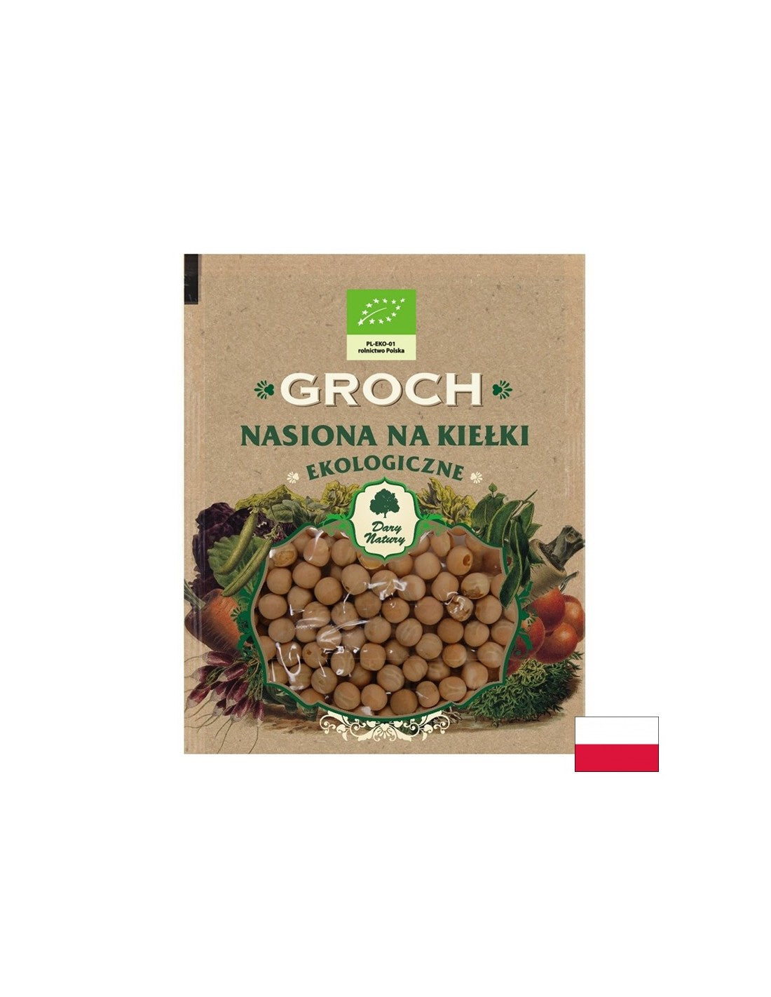 Грах - семена за кълнове Био, 50 g Dary Natury - Feel You