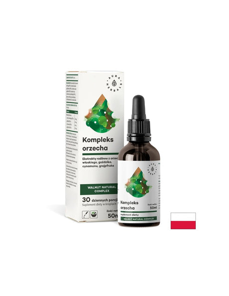 В подкрепа на сърцето, храносмилането и черния дроб - Орехов комплекс, 50 ml капки Aura Herbals - Feel You