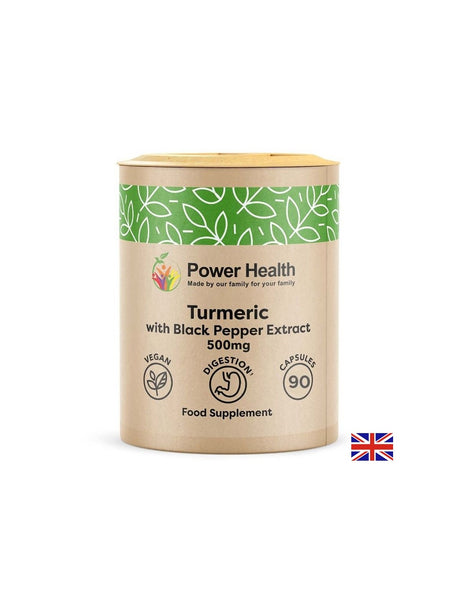 Кости и стави - Куркума 500 mg + екстракт от черен пипер, 90 капсули - Feel You