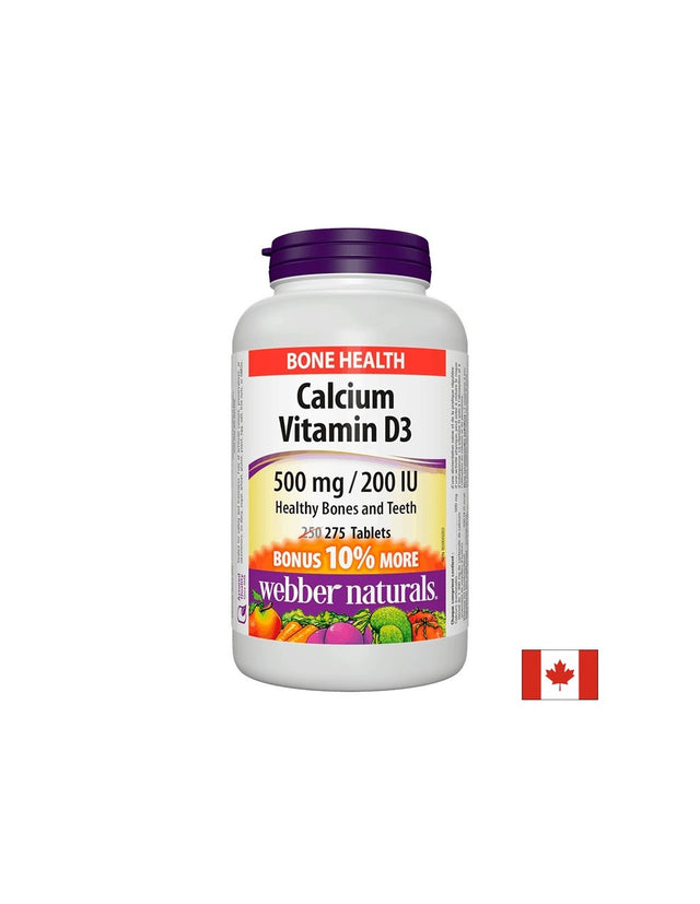 Калций 500 mg + Витамин D3 200 IU - За здрави кости и зъби, 275 таблетки - Feel You