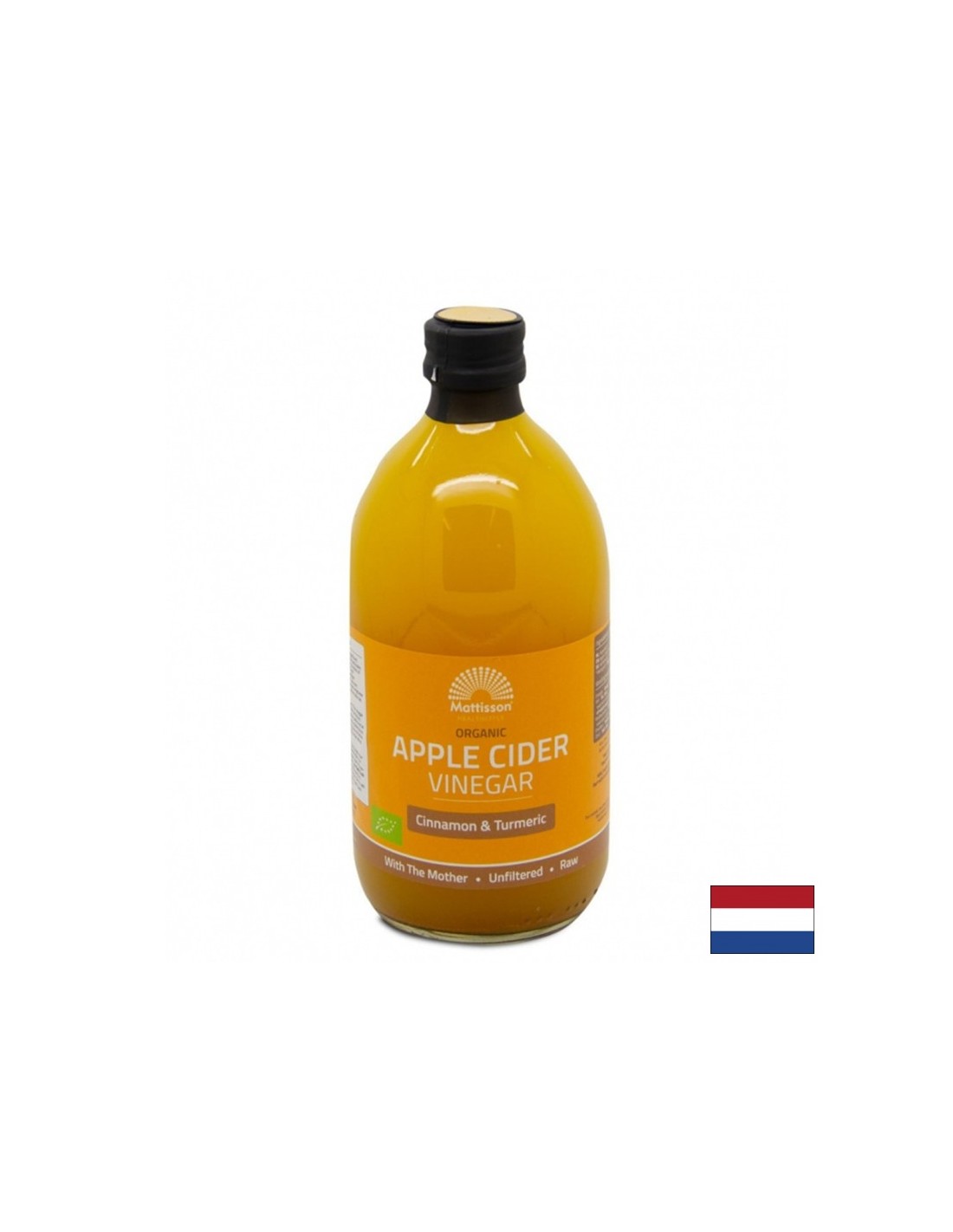 Ябълков оцет с канела и куркума Органик, 500 ml Mattisson Healthstyle - Feel You