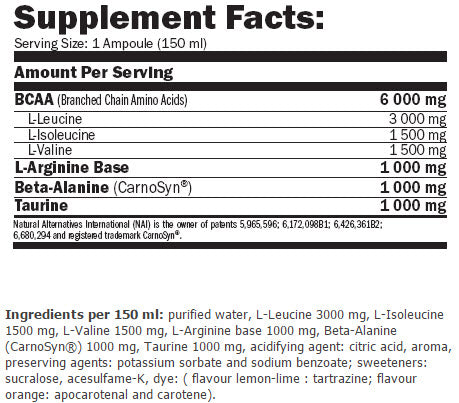 BCAA MegaFuel 6000 / 150ml. / 12 Amp. - 1.800 kg - Feel You