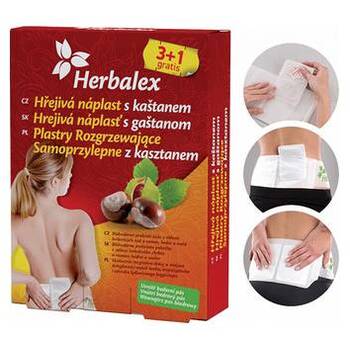 Herbamedicus - Hřejivé náplasti s kaštanem 3+1 gratis + bederní pás