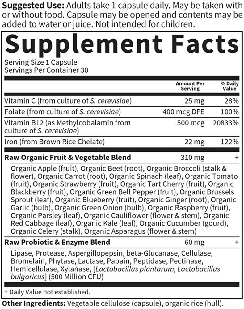 Vitamin Code / Raw Iron - 30 капсули - Feel You