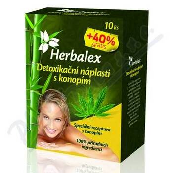 Herbamedicus - Detoxikační náplastí s konopím 10 ks + 40% GRATIS