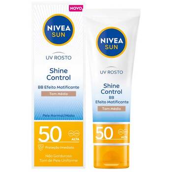 Nivea - Sun UV Face Shine Control Cream Tinted SPF 50 - Matující krém na obličej 50 ml - 0ml