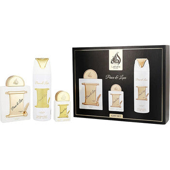 Lattafa Perfumes - Peace & Love Dárková sada EDP 100 ml, EDP 20 ml a deospray - 100ml