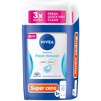 Nivea - Fresh Natural Deodorant Duo - Sada tuhých deodorantů - 50ml
