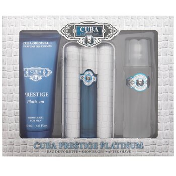 Cuba - Prestige Platinum Dárková sada EDT 90 ml, sprchový gel 200 ml a After Shave ( voda po holení ) 100 ml - 90ml