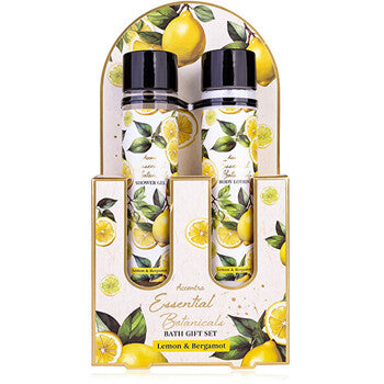 Accentra - Lemon & Bergamot Essential Botanicals Body Care Set - Dárková sada ve zkumavkách