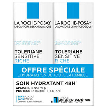 La Roche-Posay - Sensitive Riche Soin Hydratant Duo - Sada pleťových krémů - 40ml