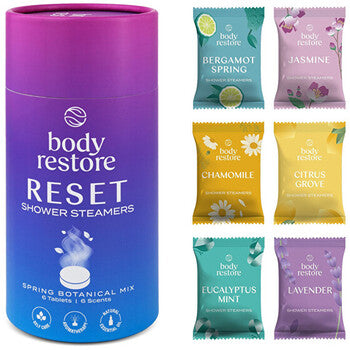 Body Restore - Reset mix Shower Steamers ( 6 ks ) - Sada aromatických tablet do sprchy