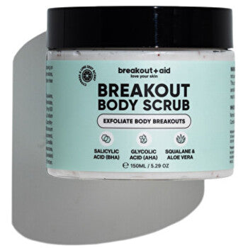 Breakout+aid - Body Scrub - Tělový peeling na pokožku se sklonem k akné - 150ml