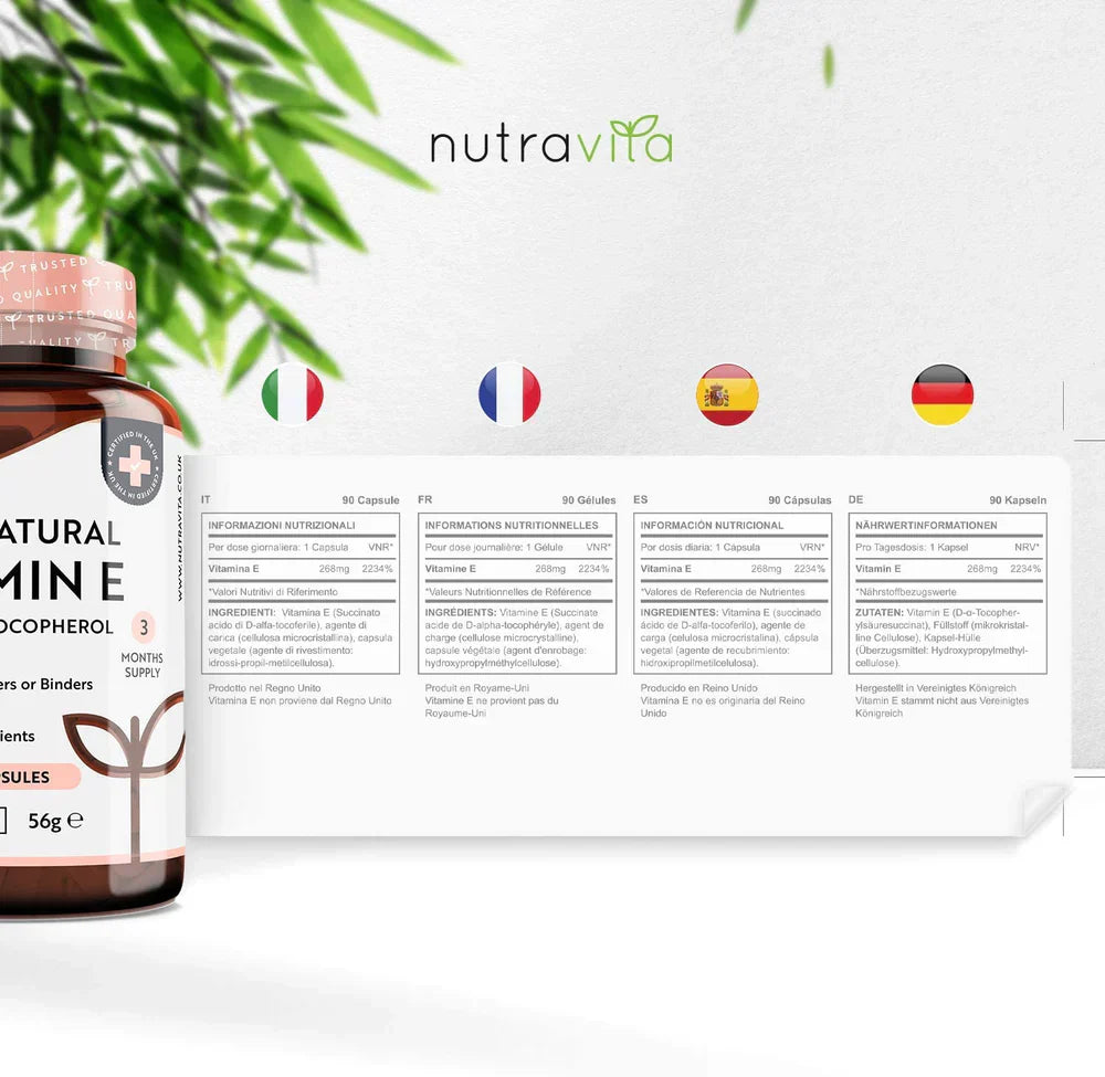 Natural Vitamin E 400IU 90 Vcaps - Nutra Best Bulgaria