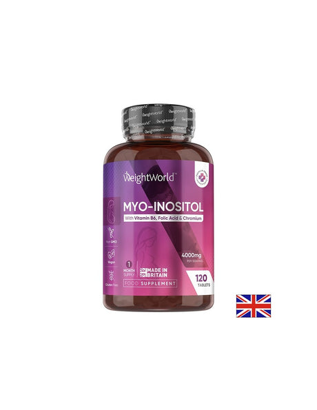 Хормонален дисбаланс и репродуктивно здраве - Мио-инозитол с фолиева киселина, витамин В6 и хром, 120 таблетки - Feel You