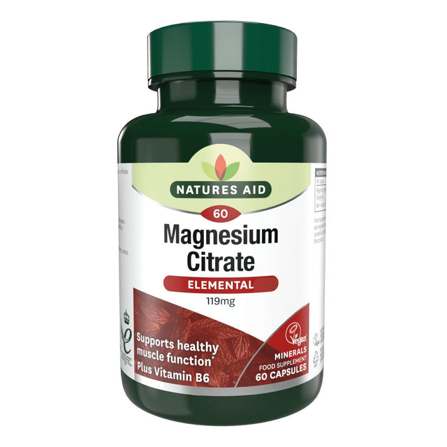 Магнезий Цитрат + Витамин В6 (Elemental Magnesium Citrate) 119мг 60 капсули NaturesAid - Feel You