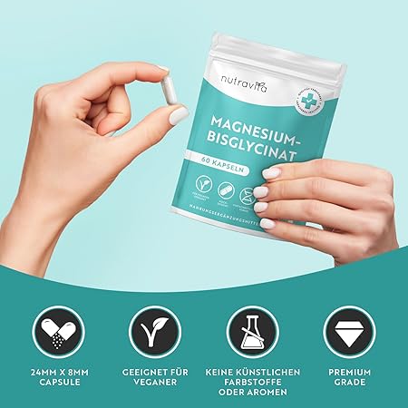 Магнезий Бисглицинат 60 капсули 320 mg Веган Nutravita - Feel You