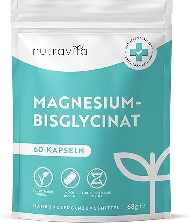 Магнезий Бисглицинат 60 капсули 320 mg Веган Nutravita - Feel You