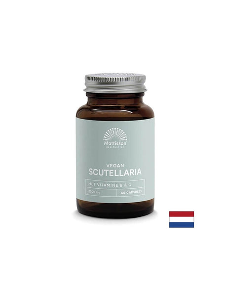 Безсъние и имунитет - Скутелария (Шлемник байкалски) + витамин В, С и куркумин, 60 капсули Mattisson Healthstyle - Feel You