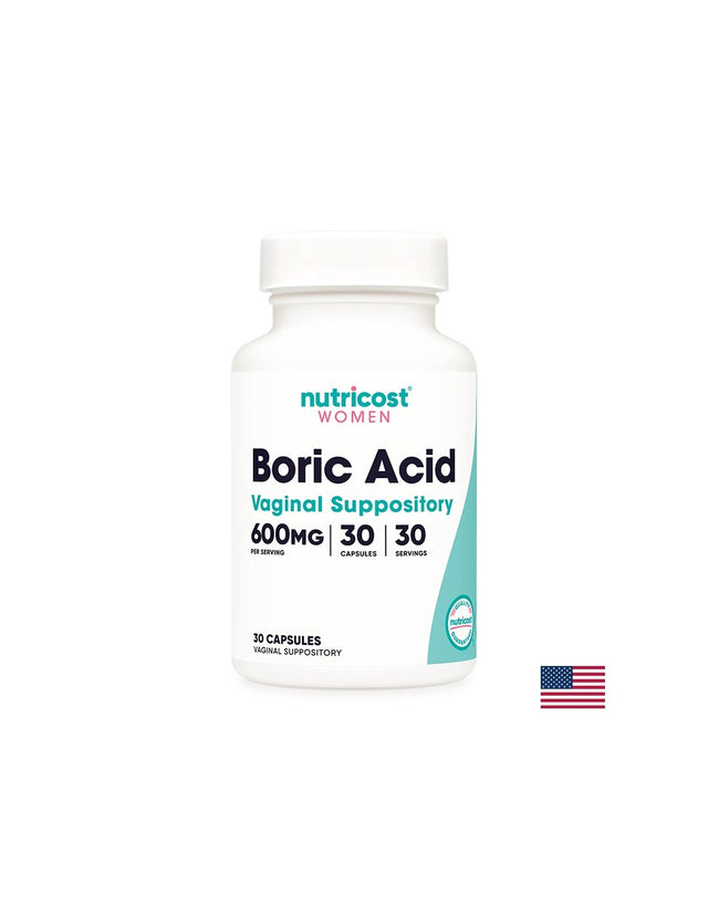 Вагинални инфекции - Борна киселина, 600 mg x 30 вагинални капсули Nutricost - Feel You