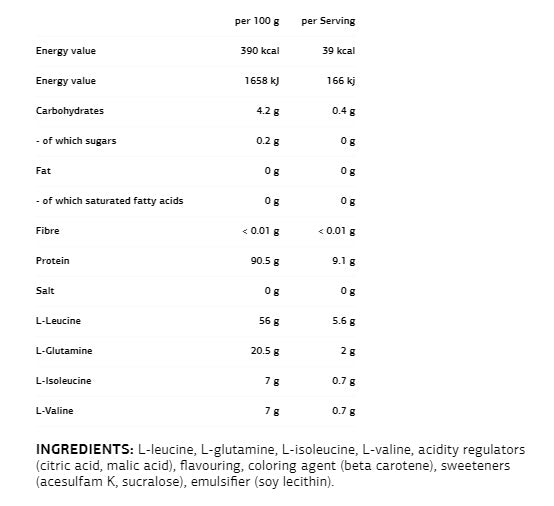 BCAA 8:1:1 + Glutamine - 0.300 kg - Feel You