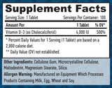 Vitamin D3 / 4000 IU / 100 Tabs