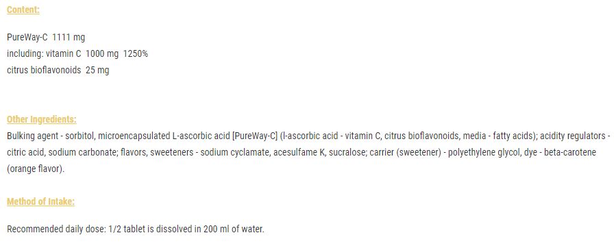 Gold Vit C 1000 / Effervescent - 20 ефервесцентни таблетки - Feel You