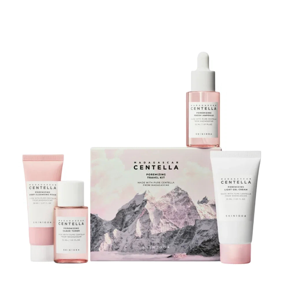 Madagascar Centella Set Skin1004: Poremizing, Cleansing & Moisturising, Cleansing Foam, 20 ml + Poremizing, Moisturising, Daily, Gel Cream, For Face, 30 ml + Poremizing, Pore-Minimising & Smoothing, Tonic Lotion, For Face, 30 ml + Poremizing, Pore-Mini...