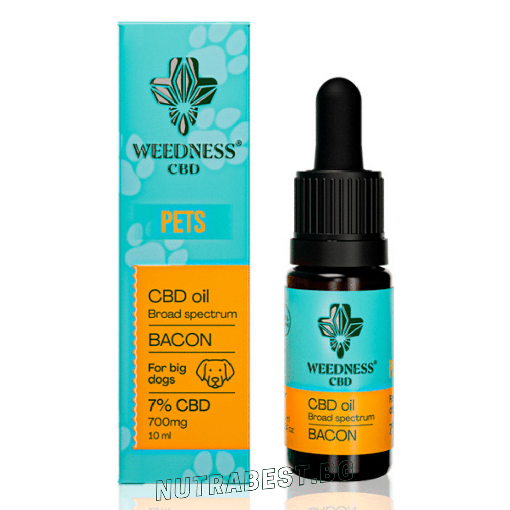 СБД масло 7% Широк спектър за големи кучета | Бекон (10 мл) Weedness СБД - Feel You