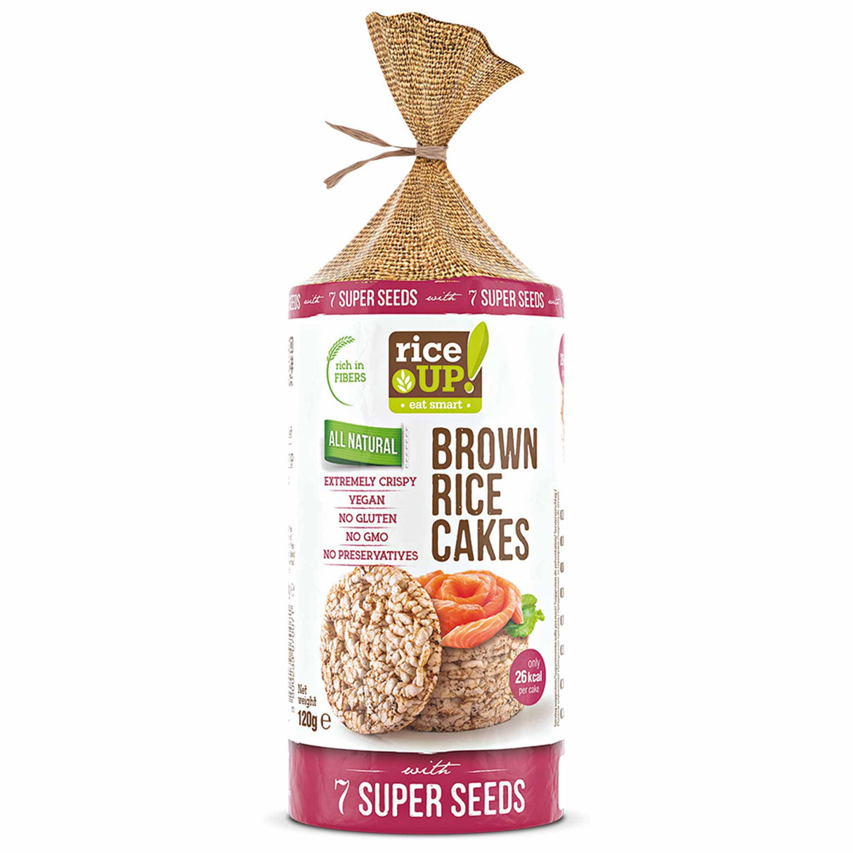 RiceUP! Brown Rice Cakes - 120g - Nutra Best Bulgaria