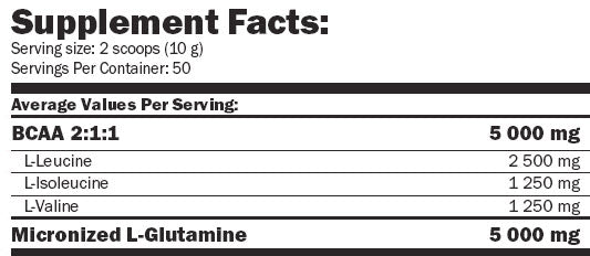 Glutamine + BCAA / Flavoured 0.530 kg - Feel You
