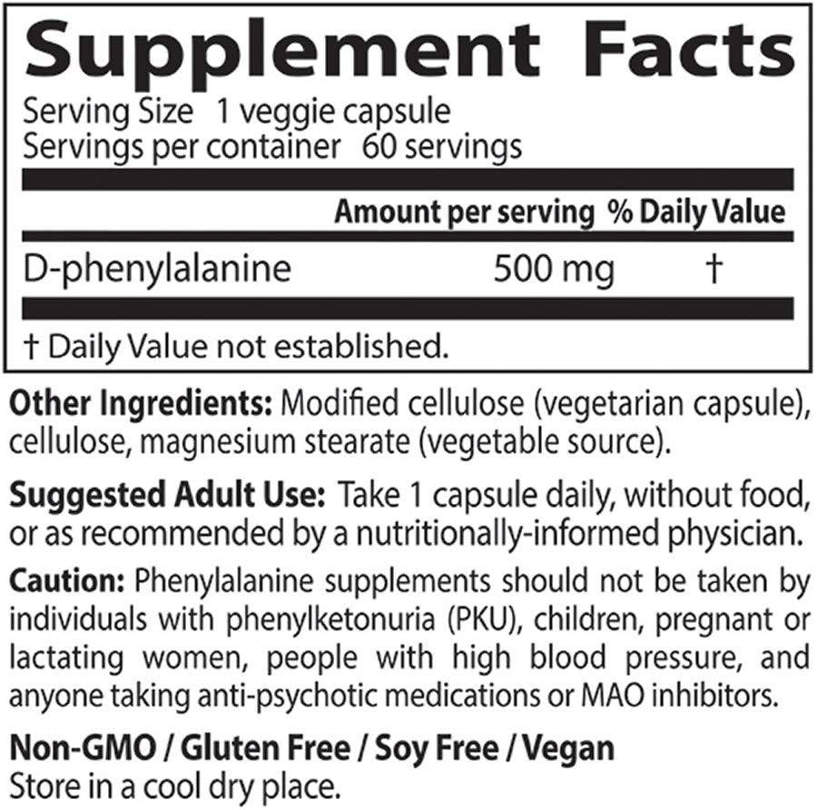D-Phenylalanine 500 mg - 60 капсули - Feel You