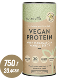 Веган протеин + Ензими - 750 г (Ванилия) Nutravita - Feel You
