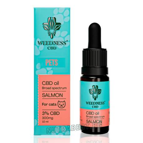 СБД масло 3% за котки широкоспектърно | Сьомга (10ml) Weedness СБД - Feel You
