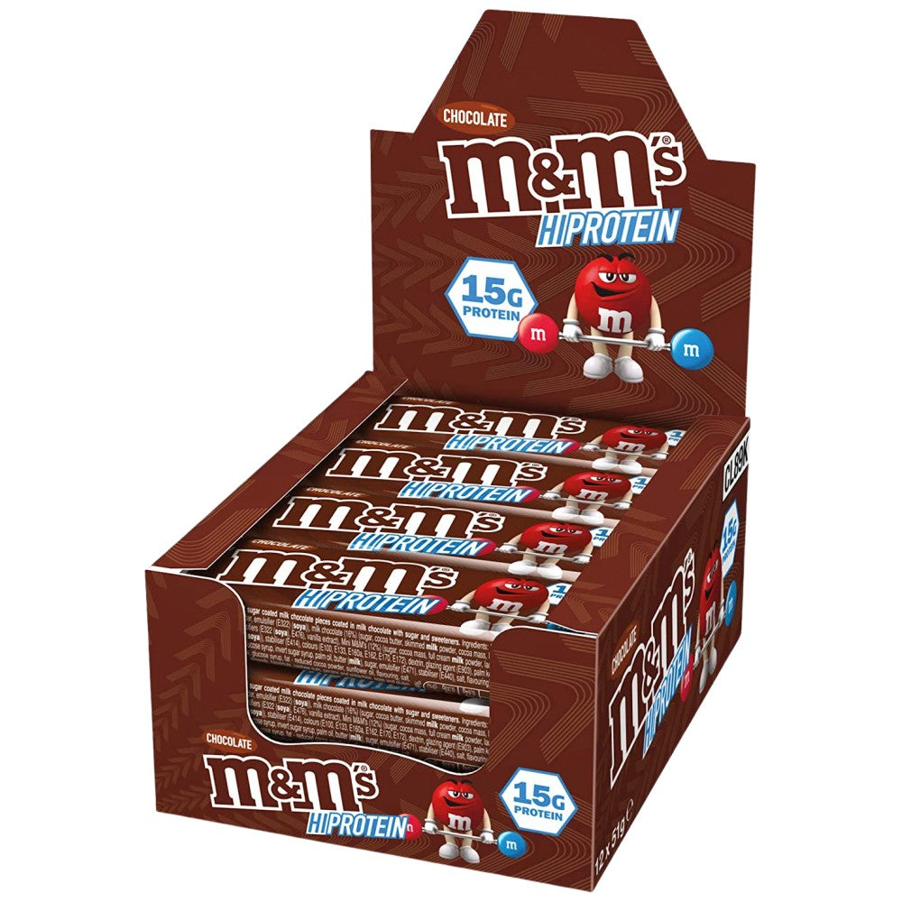 M&M's HiProtein Bar / Chocolate - 12 x 51 грама