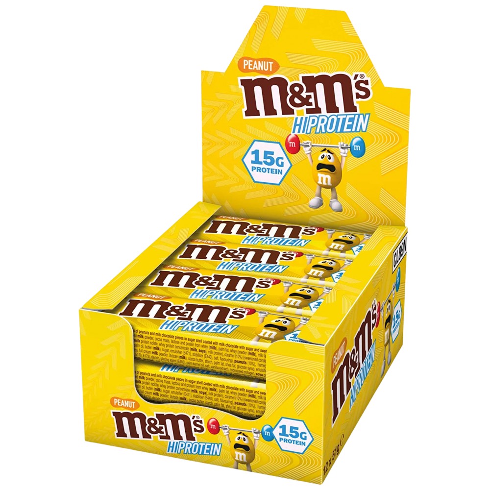 M&M's HiProtein Bar / Choco Peanut Butter - 12 x 51 грама