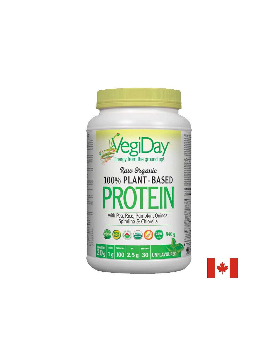 Веган растителен протеин органик - Обогатен с хлорела и спирулина, 840 g прах, с натурален вкус Natural Factors - Feel You